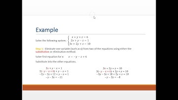 Video 29 - Systems of Linear Equations in three Variables