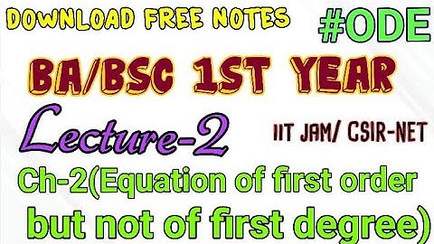 Solution of differential equation by solvable for y and x | ode sem 2nd | B.A/B.Sc 1st Year Maths