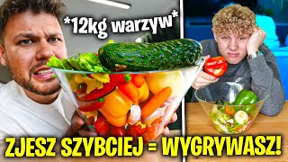 KTO SZYBCIEJ ZJE OGROMNĄ MISKĘ WARZYW WYGRYWA! *12kg warzyw*