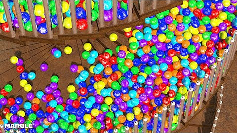 Color Balls on Stairs | Blender Rigid Body Ball Simulation