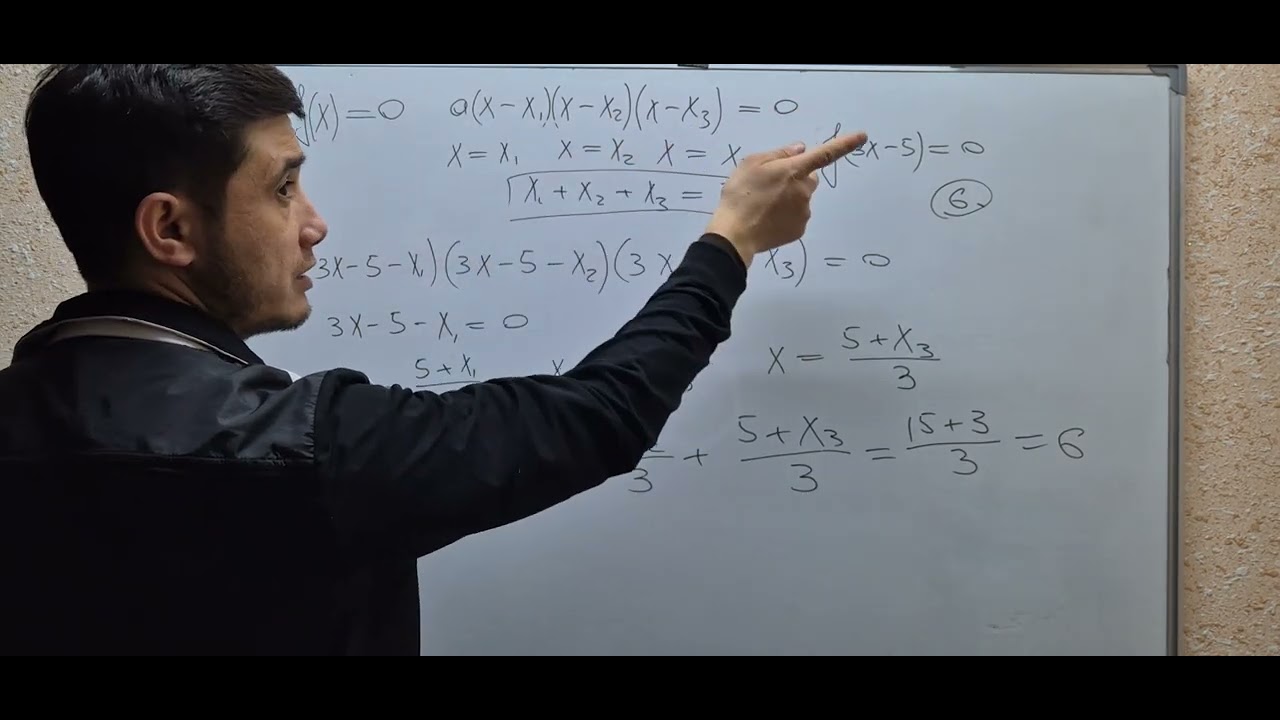 f(x) = 0 va f(3x-5) = 0 tenglama ildizlari yig`indisi haqida #algebra#matematika#funksiya#education