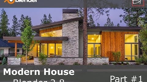 [2.8] Blender Tutorial: How to create MODERN HOUSE 🏠 | Timelapse |  part #1