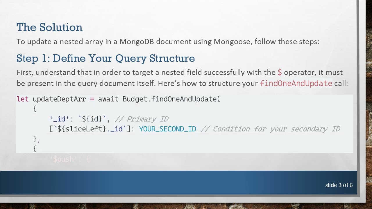 How to push to Nested Data using Mongoose with 2 IDs?