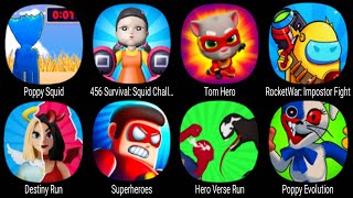 Poppy Squid, 456 Survival Squid Challenge, Tom Hero, Destiny Run, Superheroes, Poppy Evolution ... screenshot 3