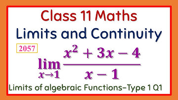 Class 11 Maths (NEB) || Limits and Continuity || Limits of Algebraic Functions Type 1 Q1