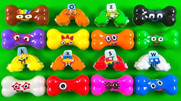 Numberblocks & Alphablocks - Looking CLAY With Bones and Clouds Coloring! Satisfying , ASMR Video