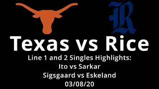 Yuya Ito and Christian Sigsgaard&#39;s FINAL college tennis match (TEXAS vs RICE Highlights)