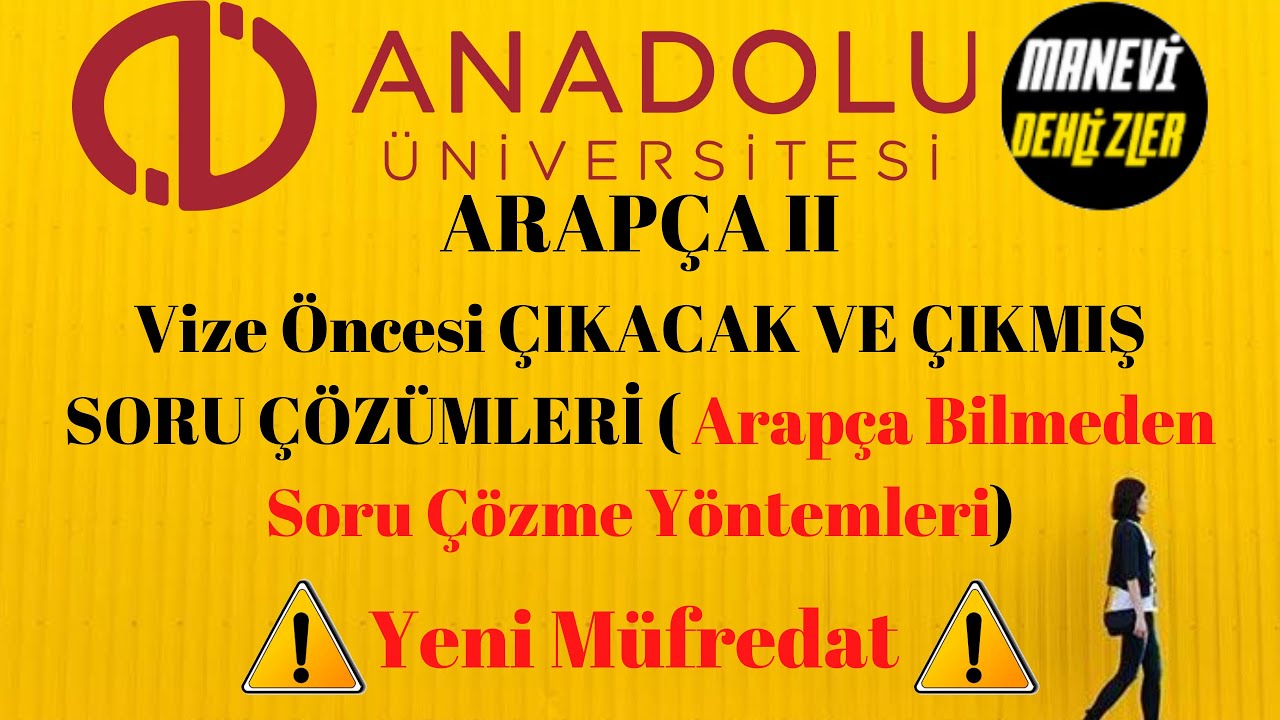 Arapça 2 Vize Çıkacak Ve Çıkmış Sorular Çözümlü ARAPÇA Bilmeden Soru ÇÖZME Yöntemleri YENİ MÜFREDAT