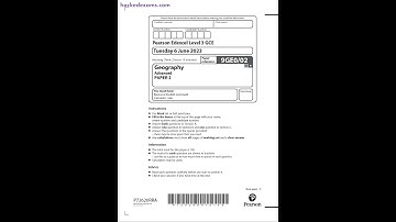 PEARSON EDEXCEL A LEVEL GEOGRAPHY PAPER 2 2023 (9GE0/02)
