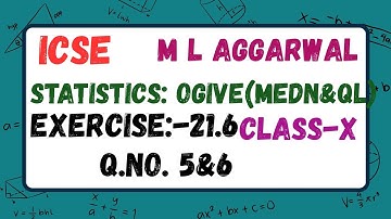 ICSE CHAPTER  : STATISTICS OGIVE (MEDIAN &QUARTILE) EXERCISE  : 21.6
