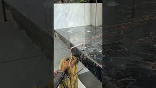 Finishing Kitchen Counter Corners with Elegant Tiles