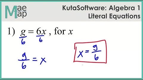 KutaSoftware: Algebra 1- Literal Equations