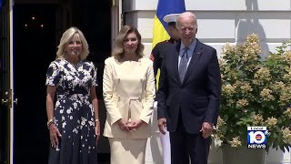 President Biden and the first lady meet with Olena Zelenska