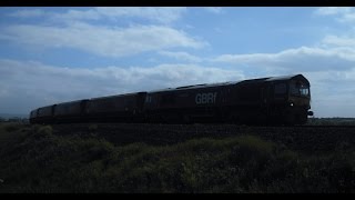 66779 'Evening Star' rounds Steetley curve with tones 17/08/2016