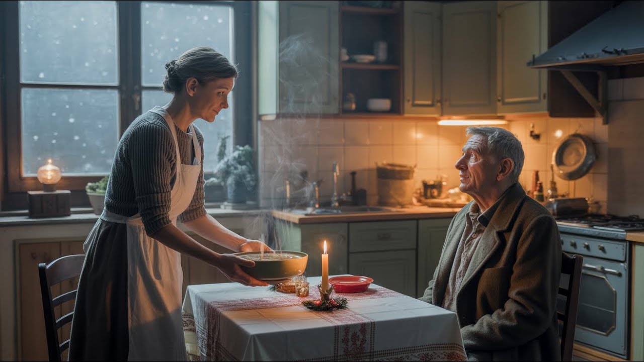 W Wigilię skromna kobieta dała zupę nieznajomemu… nie wiedząc, że był milionerem