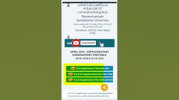 Supplementary Exam April 2024 Timetable Published | MS University Examinations #msuniv