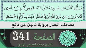 الصفحة 341 | ختمة القران الكريم حدرا برواية قالون عن نافع | القارئ عرفات الجميعي التونسي