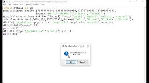 CBSE Class 12 Informatics Practices(Deleting columns and rows in dataframe)