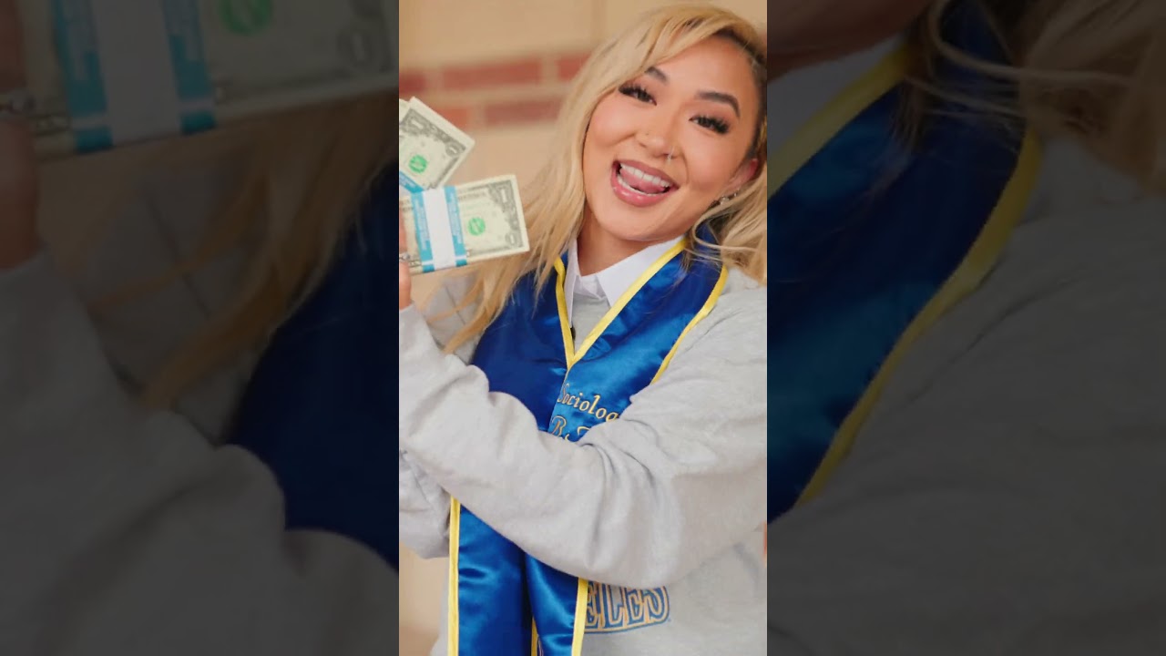 She threw $$$ for her Grad Video! 
