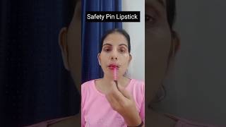 I tried safety pin lipstick hack🧷💄#shorts #youtubeshorts #viral #lipstick #makeup #blushwithshubha