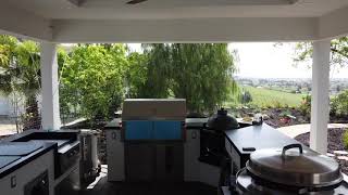 Fly through kitchen and side yard to front