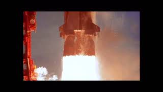 Launch of the Saturn V rocket with dramatic music