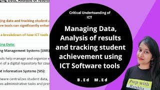 Managing Data, Analysis of results and tracking student achievement using ICT Software tools screenshot 2