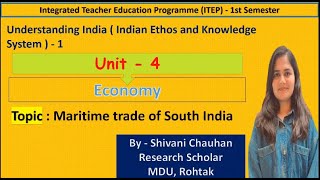 Unit- IV Economy - Understanding India -I | ITEP-1st Sem BA B.Ed B.Com B.Ed B.Sc B.Ed