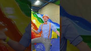 Down the RAINBOW Color Slides🌈🛝 #shorts #blippi #blippishorts