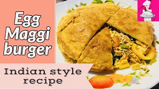 egg maggi burger | maggi recipe | maggi noodles recipe
