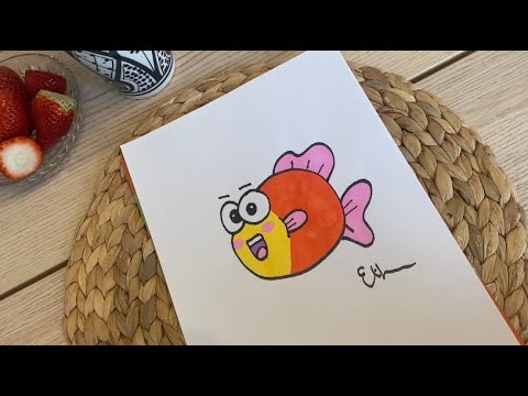 Hur man enkelt kan rita en fisk 🐠 För nybörjare 💗