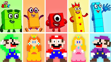 Mario vs The BIG NUMBERS from 1 to 1,000,000 in Maze Level Up | Game Animation