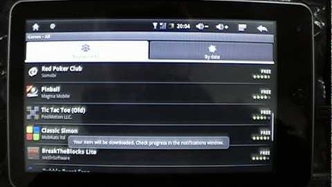 Orphan aPad Android Market demonstration (Alternative to the iPad)