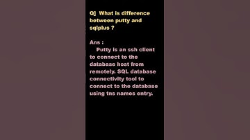 #shorts What is difference between putty and sqlplus ? | interview question