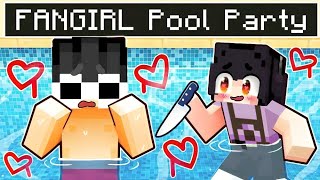 POOL PARTY With CRAZY FAN GIRL In Minecraft!