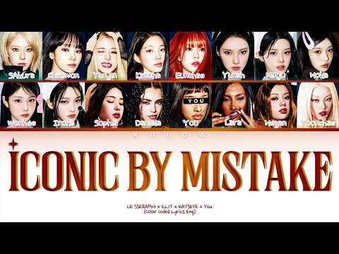 [Karaoke] LE SSERAFIM x ILLIT x KATSEYE "ICONIC BY MISTAKE" (Color Coded Eng) (16 Members)