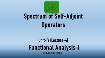 Spectrum of Self-Adjoint Operators | Functional Analysis-I | Unit-IV | MSc (Mathematics)