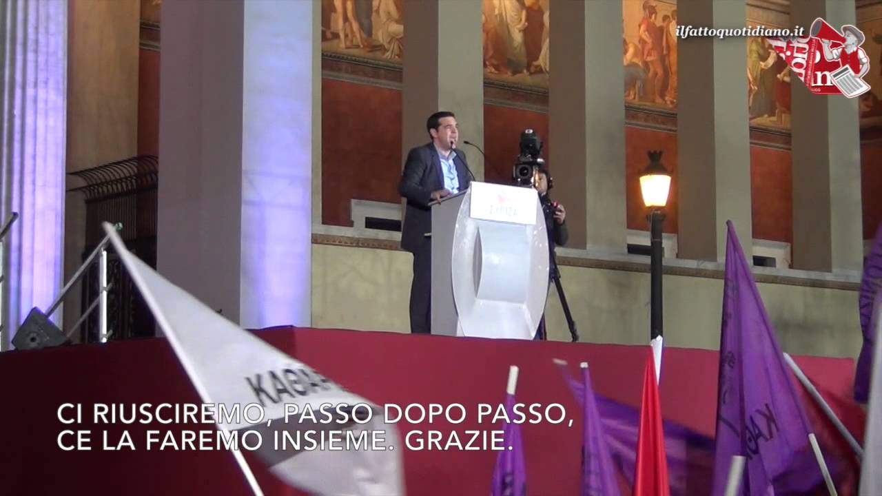 Syryza, discorso della vittoria di Tsipras