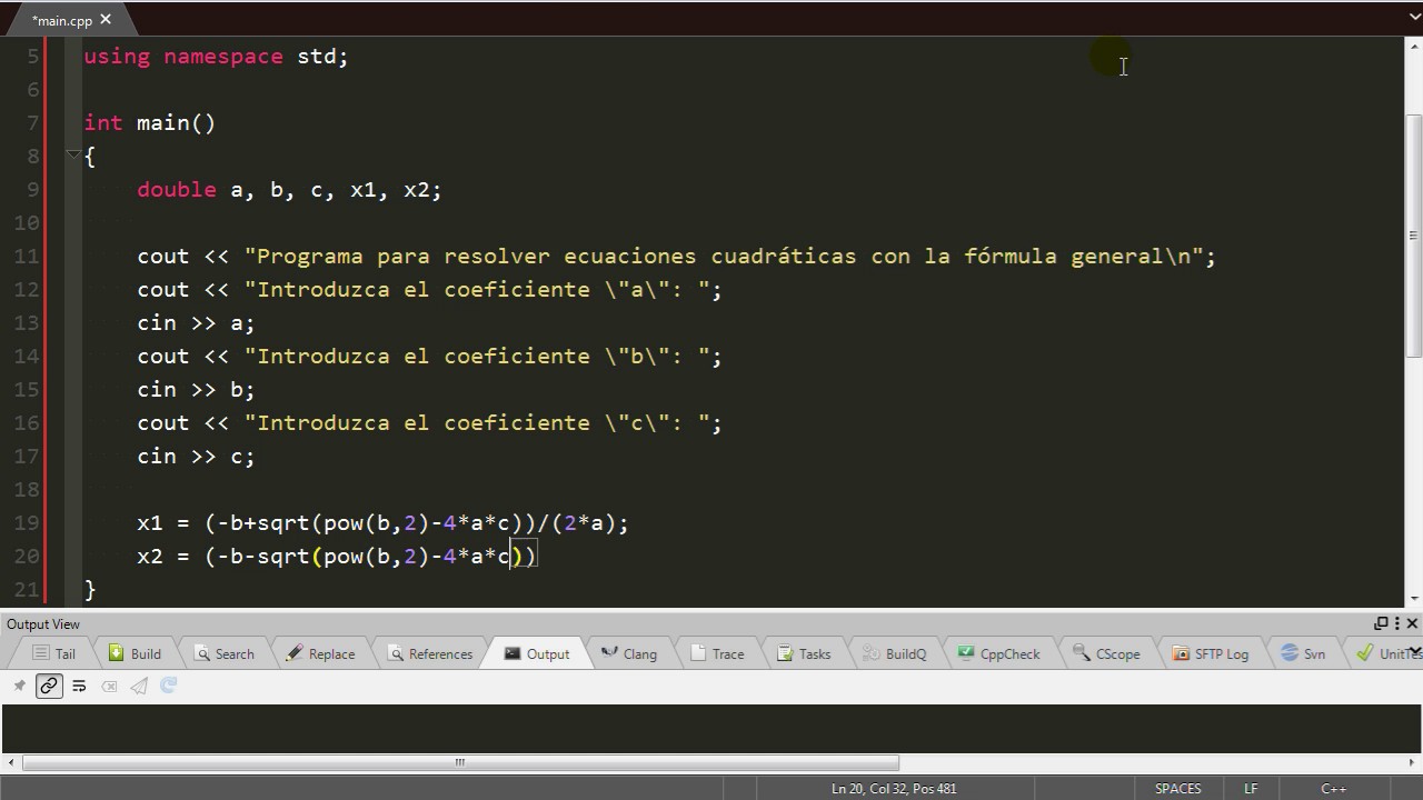 Tutorial C Solucion Ecuaciones Cuadraticas Formula Ge En Taringa