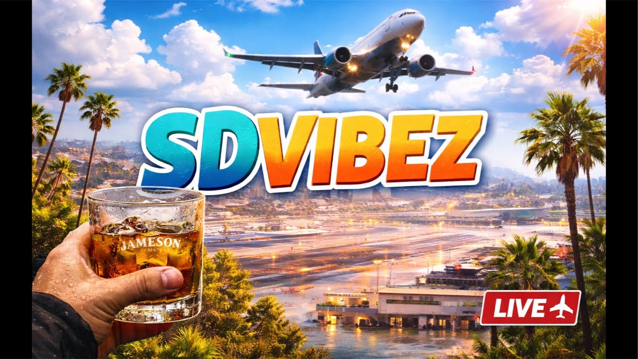 San Diego Airport Live ✈️ Cloudy Skies & Takeoffs