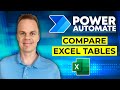How to compare Excel Tables/Sheets in Microsoft Power Automate