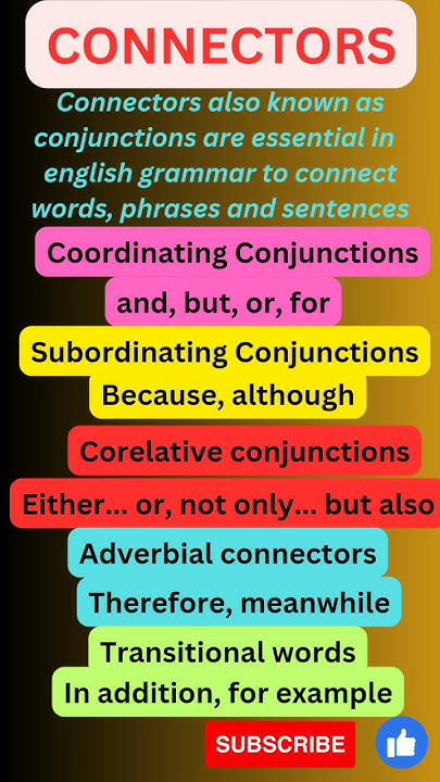 #connectors#Type of connectors#English Grammar#Connectors in english ...