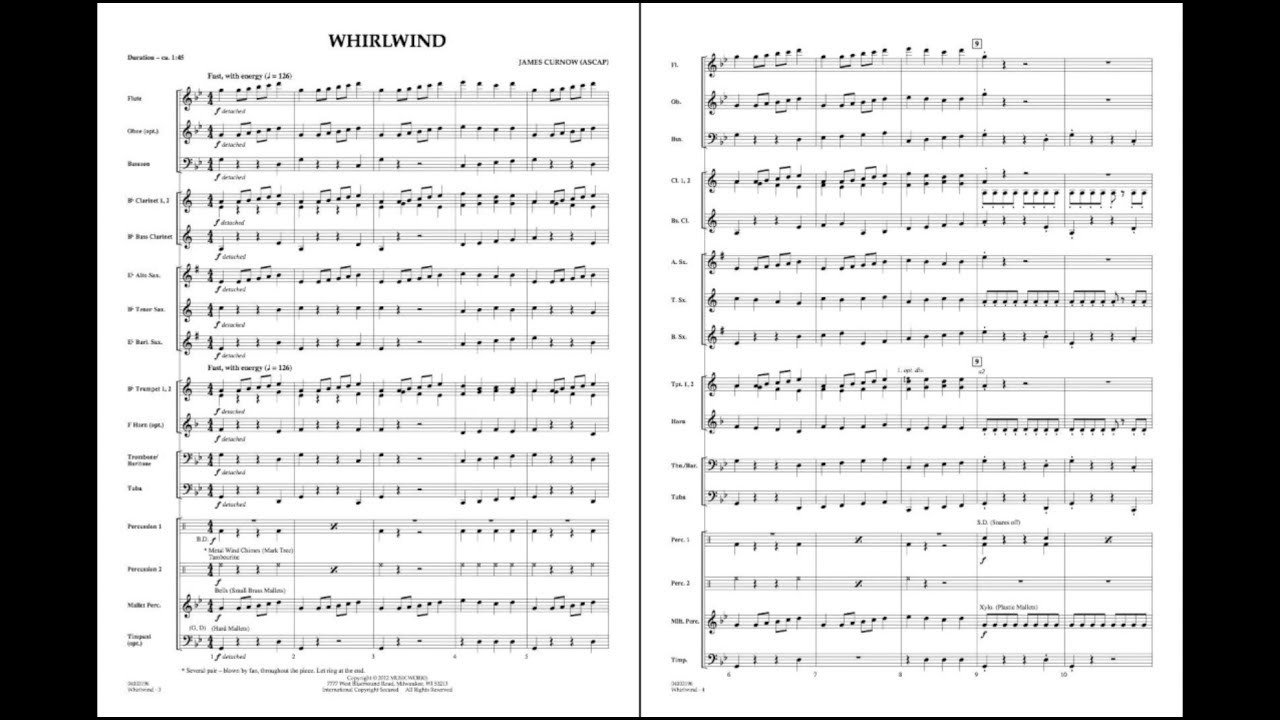 ● 吹奏楽楽譜 James Curnow / When Time Will Be Whirlwind by James Curnow - YouTube