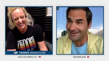 Roger Federer is here! Tennis Warehouse talks about his RF97, string setup & more w/ the GOAT🐐 🎾 🇨🇭
