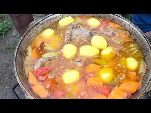 СОРПА|ШУРПА|ИЗ БАРАНИНЫ И ГОВЯДИНЫ В КАЗАНЕ НА СВЕЖЕМ ВОЗДУХЕ