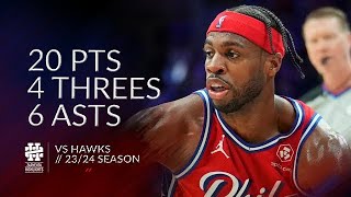 Buddy Hield 20 pts 4 threes 6 asts vs Hawks 23/24 season