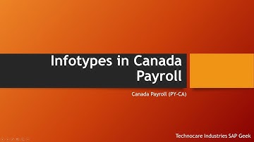 Infotypes in Canada payroll