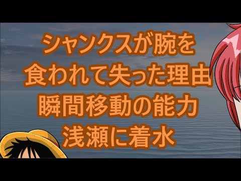 シャンクスが腕を食われて失った理由 証明 瞬間移動 悪魔の実の能力でルフィが食われる寸前に飛び出した ワンピースの矛盾 ワンピース075