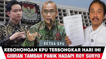 MENGGEMPARKAN.! KEBOHONGAN KPU TERBONGKAR, GIBRAN TAMBAH PANIK HADAPI ROY SURYO