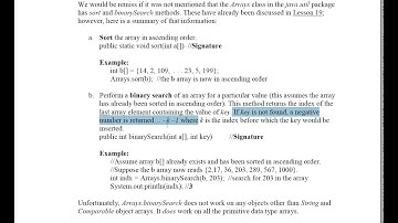 arrays binarySearch